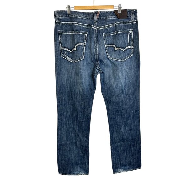 Big‎ Star Men's Blue Jeans Denim Sz 40 x 34 Straight Leg Relaxed White Seams - Picture 2 of 4